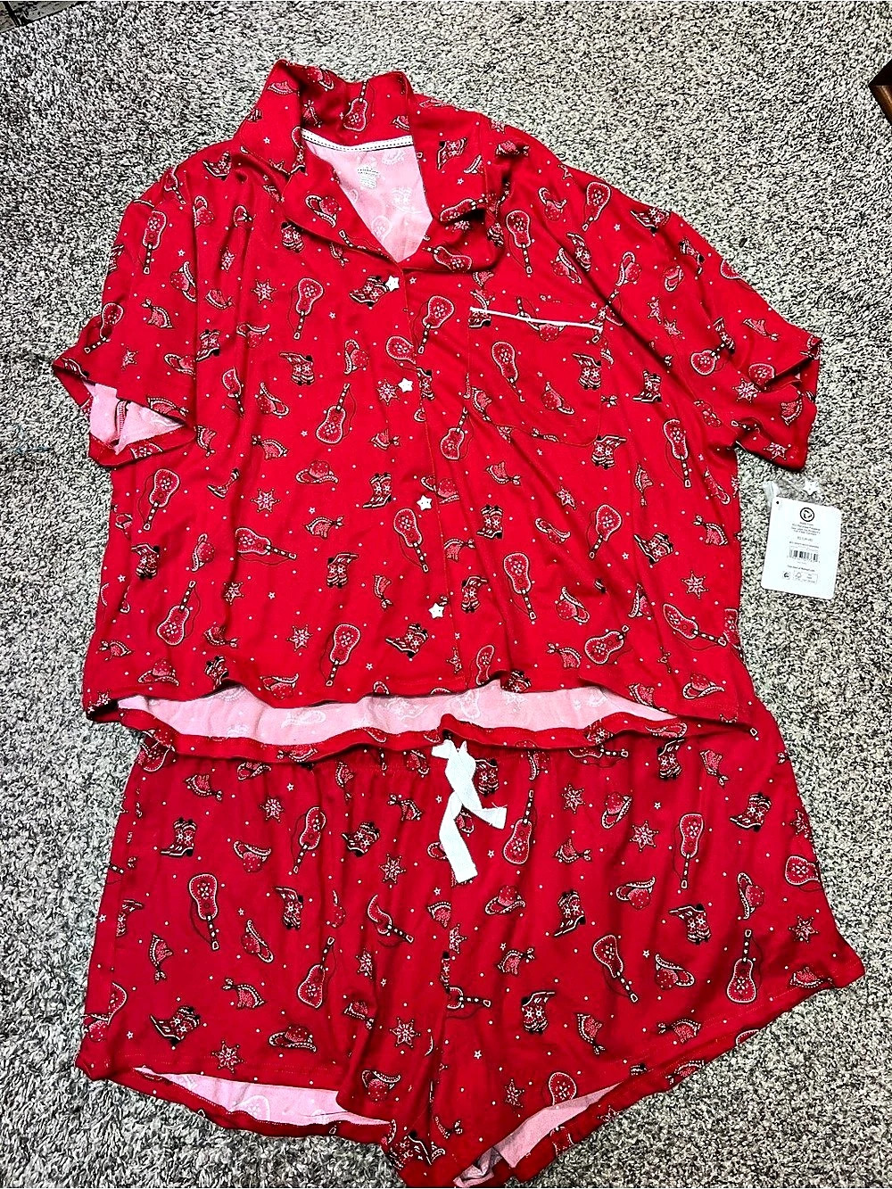 Walmart Pajama Set Red Size XL NWT